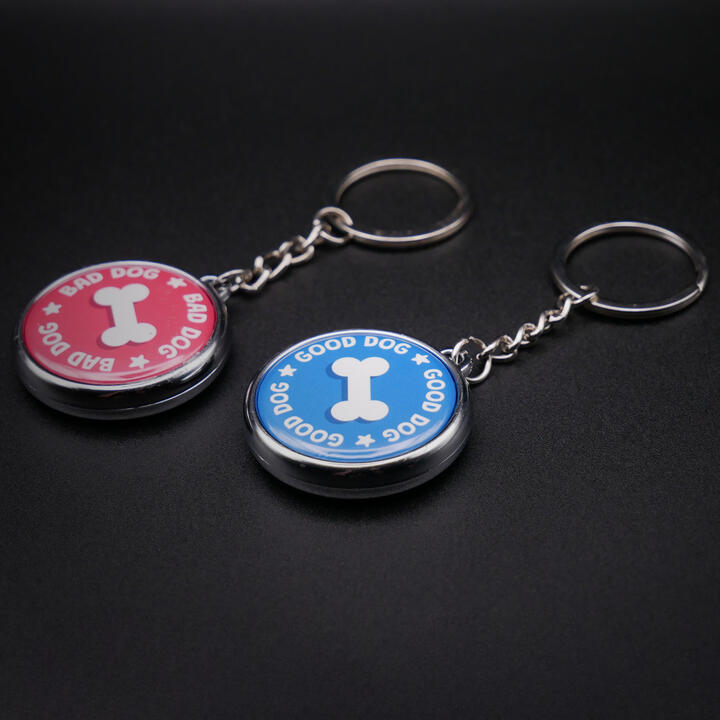 Good Dog and Bad Dog multisided keychain