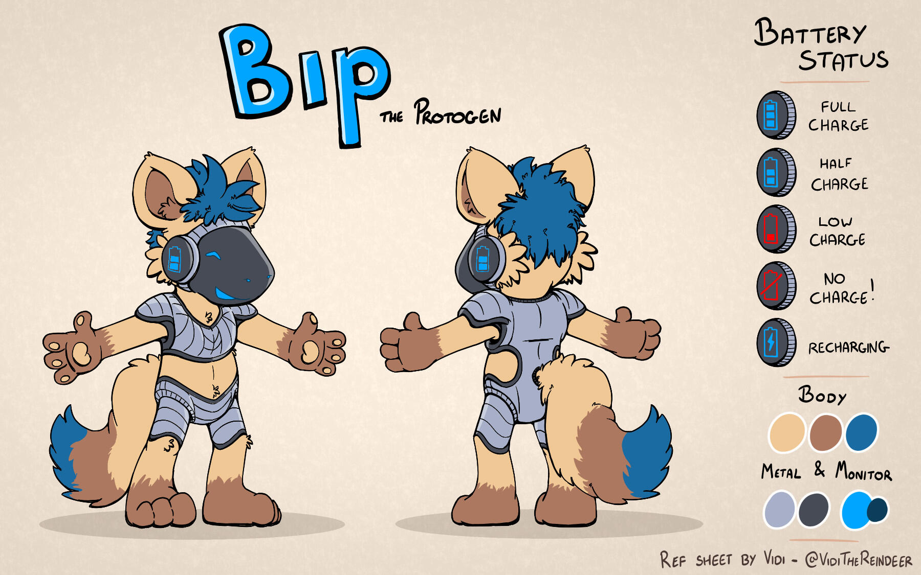 Bip the Protogen ref sheet
